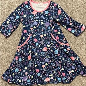 Girls Outer Space Planets Dress Size 5